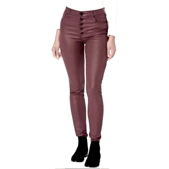 Kut from the Kloth Denim - Burgundy Wax Button Fly Jeans
